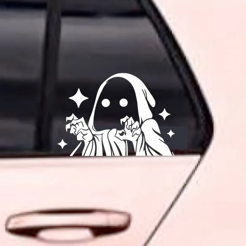 Cool Grim Reaper Car Sticker - Cute Design with Sparkles, Perfect for Adding Spooky - Fun Style to Your Vehicle. High - Quality