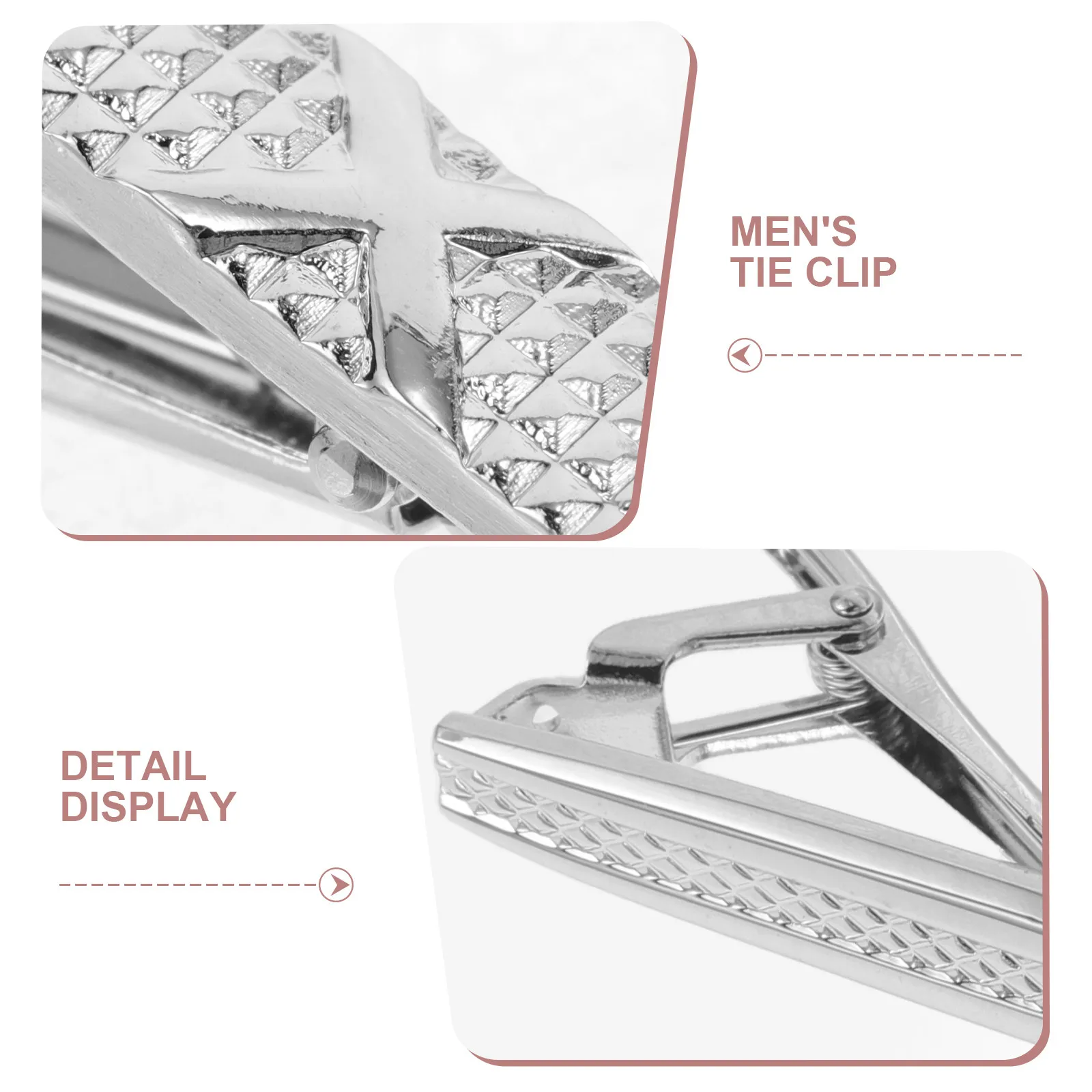 2Pcs Premium Metal Tie Clips for Men Sleek Stainless Steel Necktie Bar Clip Pin for Groomsmen Wedding Tuxedo Business Formal