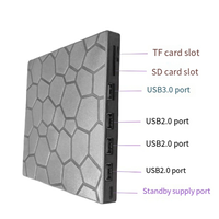 PBD-nExternal DVD RW Drive USB 3.0 Type C 7 In1 Interface Slim DVD CD Writer Burner Reader Player Optical Drive for Laptop
