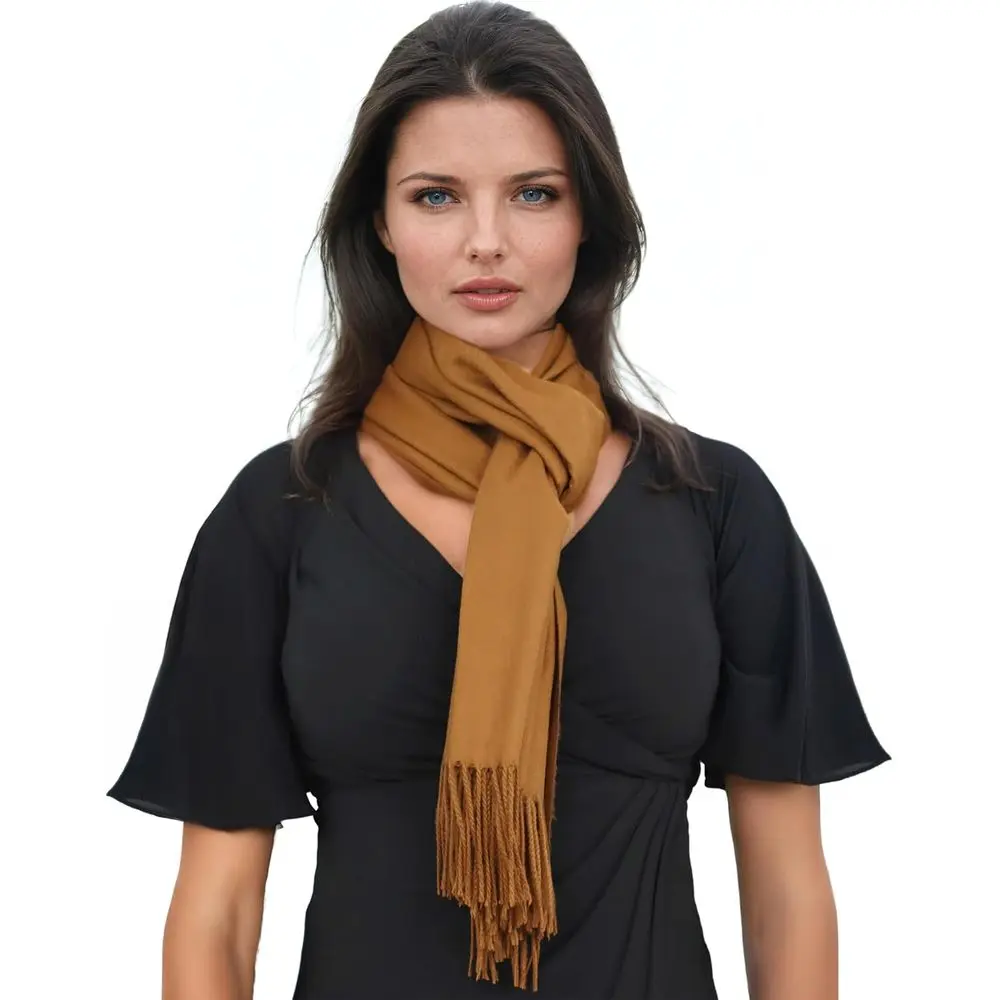 شال الباشمينا الفاخر 100% للنساء - وشاح فاخر ناعم ودافئ - علبة هدية