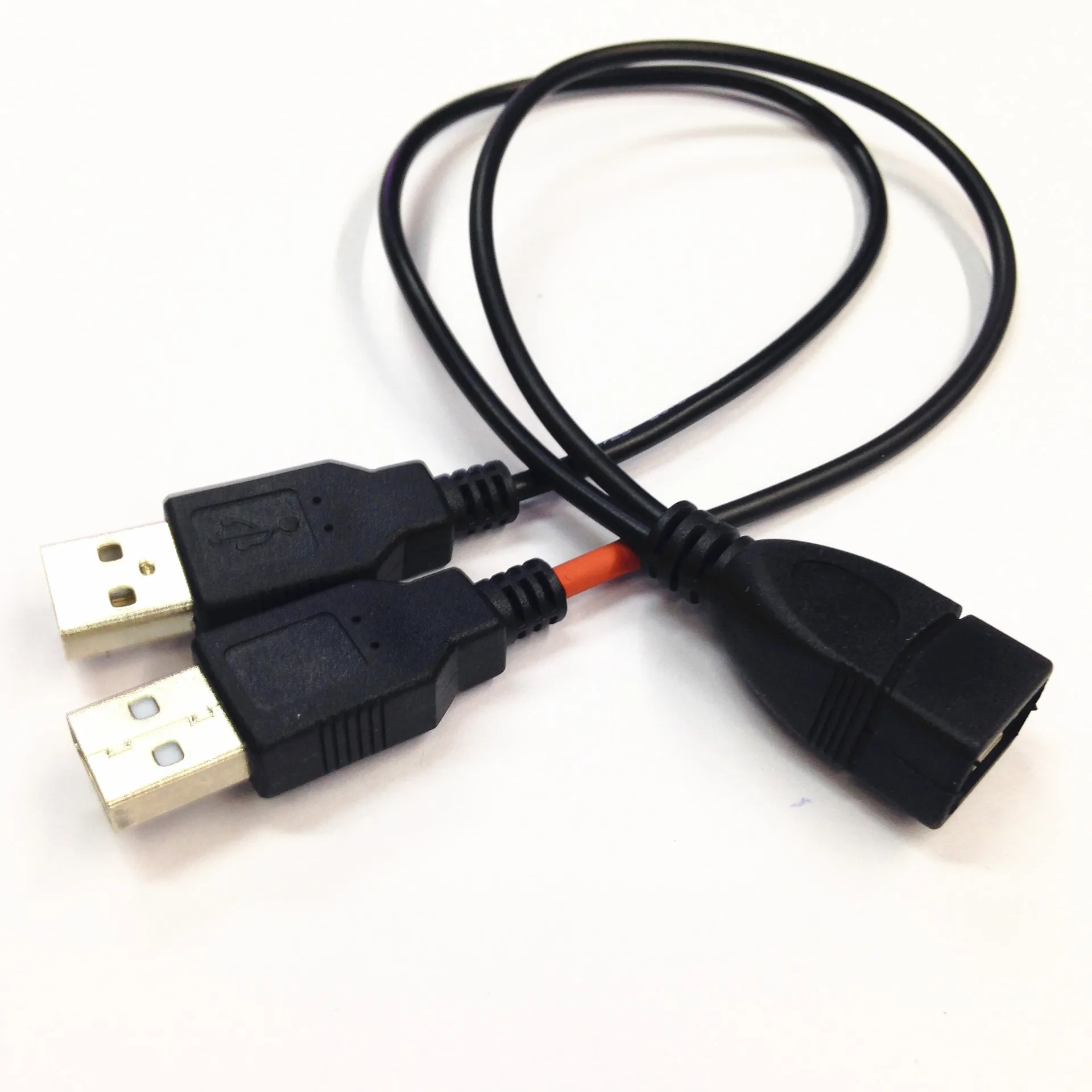 USB 2.0 Cable, Y-Shaped Cable, USB 1/2/2, USB 2.0 AF/2 * AM, USB 1 Female/2 Male Cable