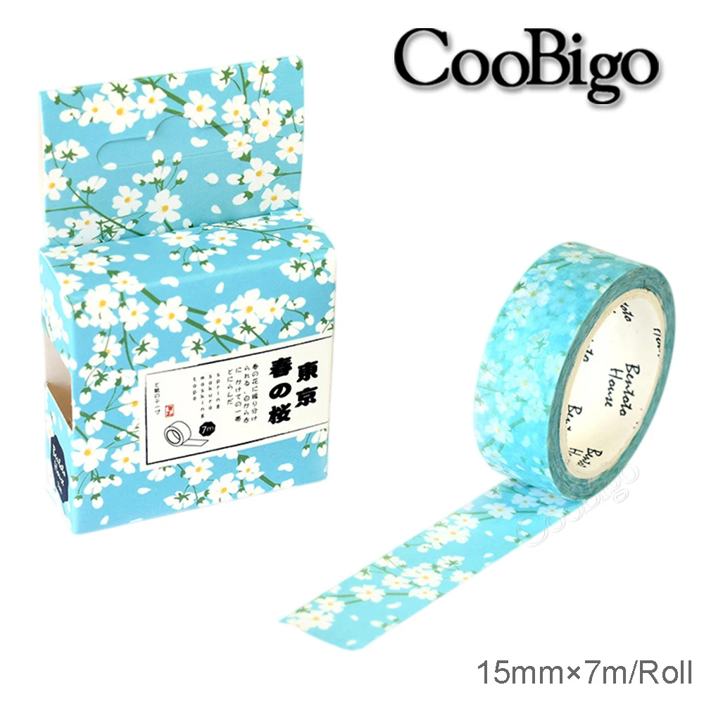 Spring Sakura Washi Tape Diy Decoration Scrapbooking Planner Masking Tape Adhesive Tape Label Sticker