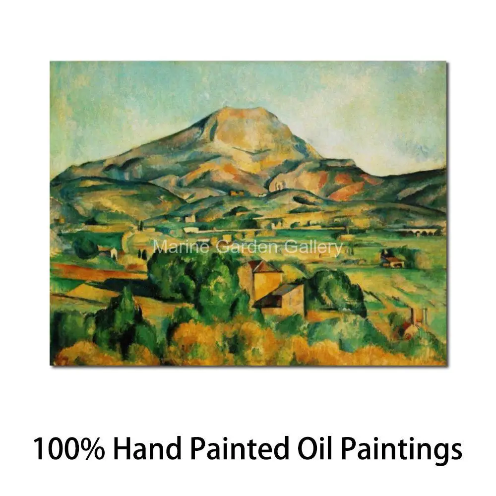 لوحة فنية للمناظر الطبيعية على القماش مرسومة يدويًا كلاسيكية بول سيزان عمل فني مونت سانت فيكتير لوحة تجريدية ديكور غرفة المعيشة كبيرة