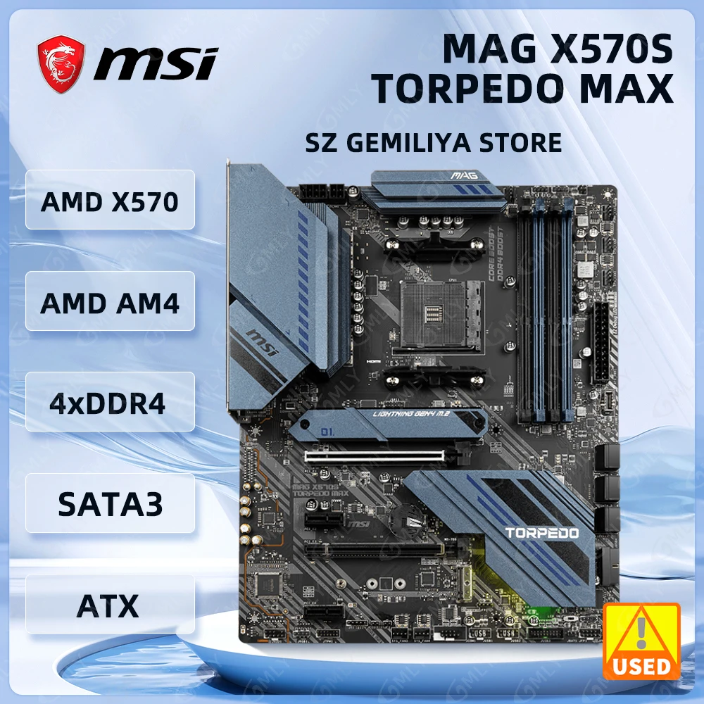 X570 Motherboard MSI MAG X570S TORPEDO MAX AM4 4×DDR4 128GB PCI-E 4.0 ATX For Ryzen 5600 4600G PRO 2700 3400G cpu Support HDMI