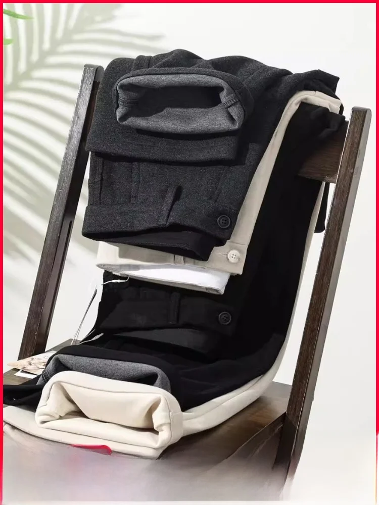 

Итальянские люксовые мужские повседневные брюки из ацетатной шерсти, новая зимняя коллекция, городской стиль, теплые, прямого кроя