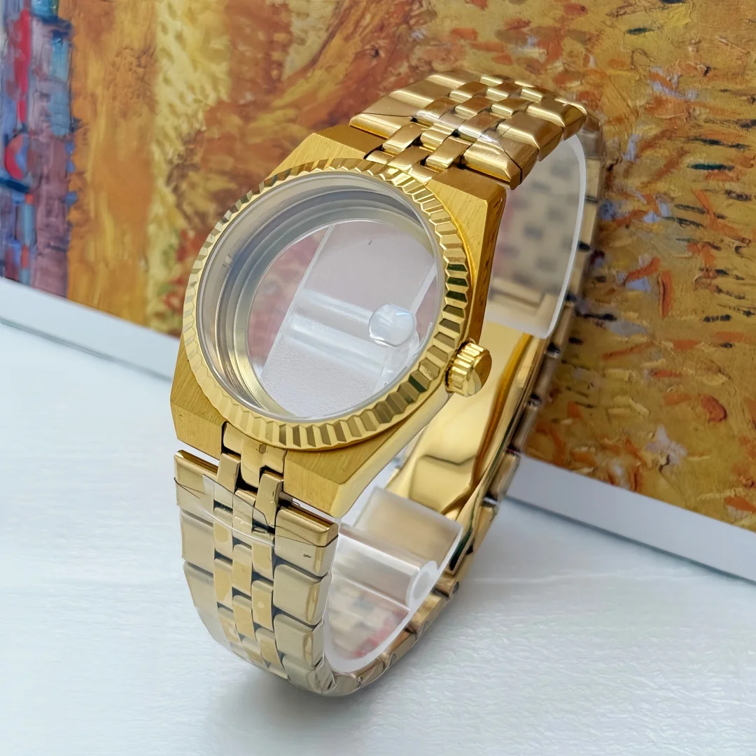 Stainless Steel Watch Case 36mm with Sapphire Glass Suitable for Seiko NH35 NH36 Movements 30mm Dial Watch Strap Accessories