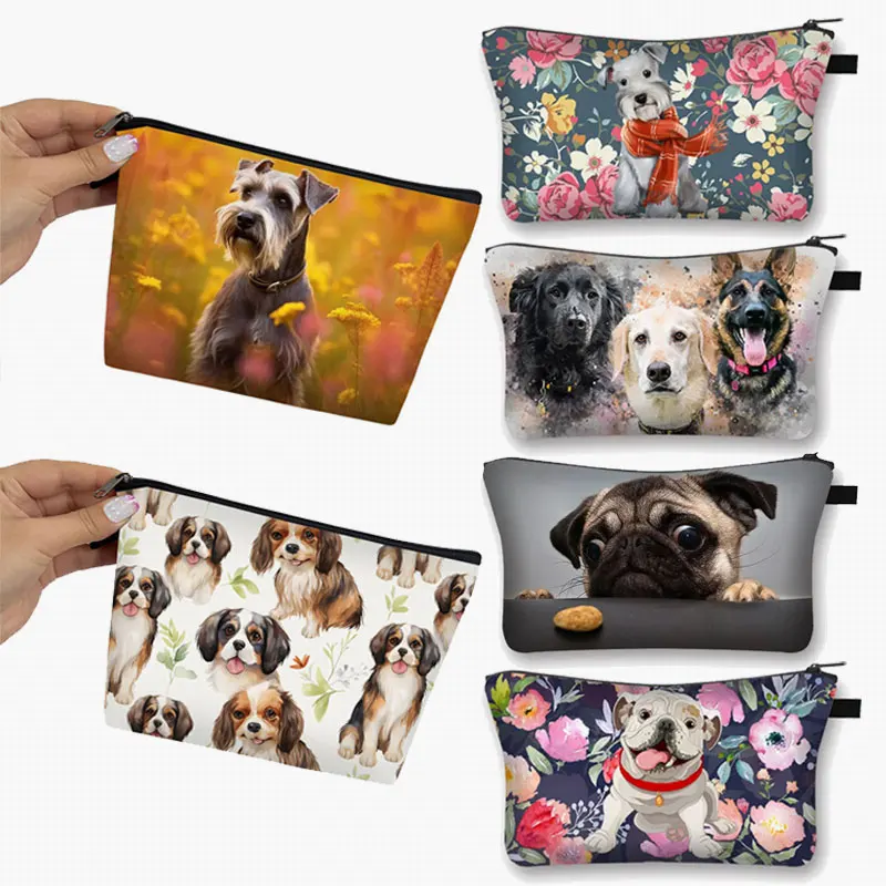 

Dachshund Boston Terrier German Shepherd Dog Cosmetic Bag Women Makeup Bags Ladies Lipstick Organizers Holder Cosmetic Case