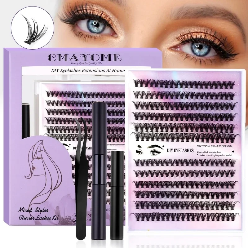 

240PCS 10-40D False Eyelashes Segmented Thick Large Capacity Single Cluster Extensions False Eyelashes Eyelashes Set At Home