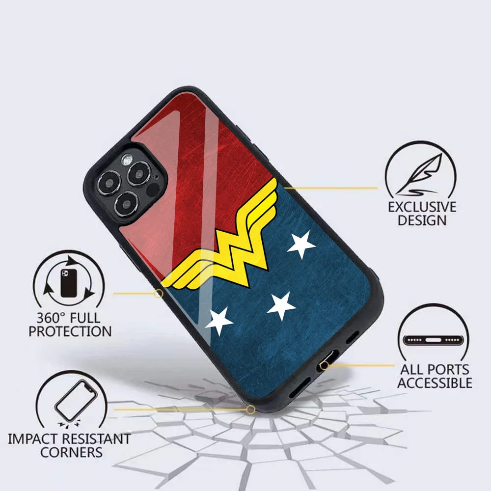 W-Wonder woman Phone Case Strong Magnetic For IPhone 15 14 13 Pro Max 11 12 Mini Alex Mirror For Magsafe Wireless Charging Cover