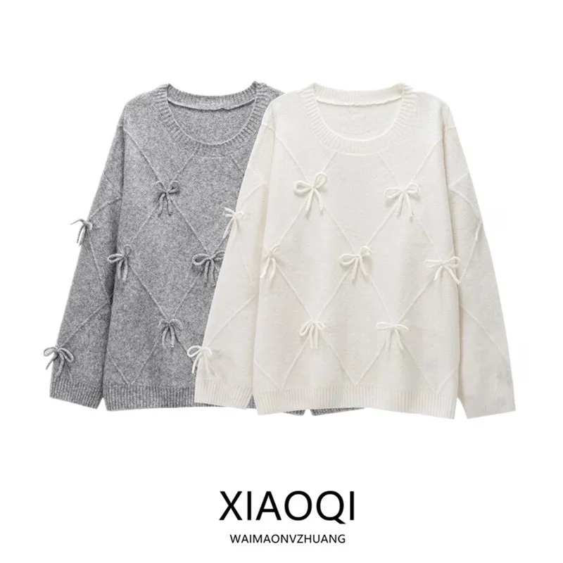

Женский вязаный свитер Sweet Knot Design, осень-зима, Новое поступление, длинный све, круглый, Ne Neline, обычная длина