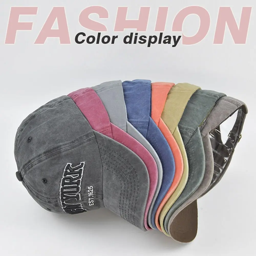 Fashion WASHED DENIM Vintage Baseball Hats Sunscreen Hats Distressed Faded Cap New York Embroidery Baseball Caps