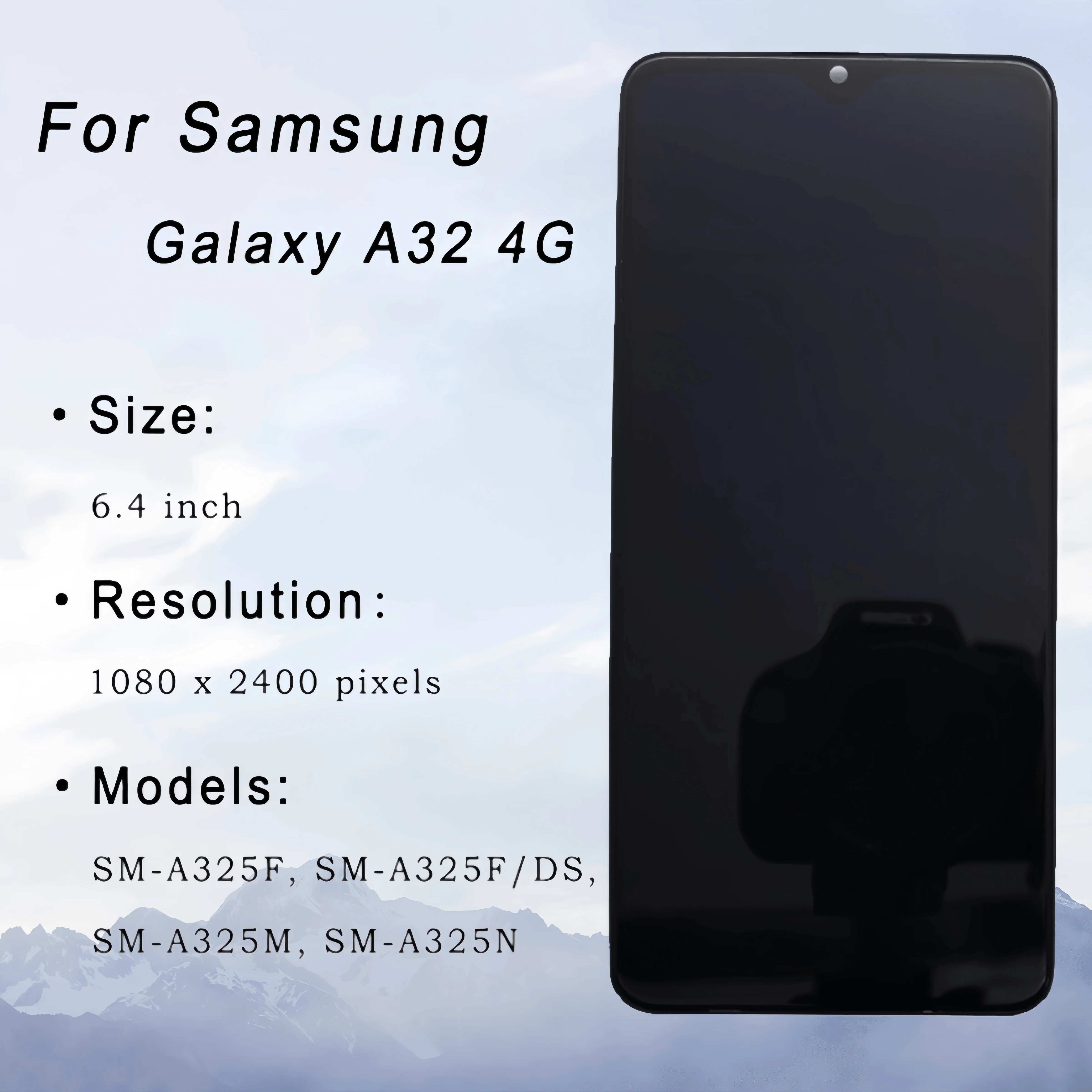 LCD Display Touch Screen Digitizer Assembly Replacement, Samsung Galaxy A32 4G, A325F, SM-A325F, A325FDS, A325M, A325N