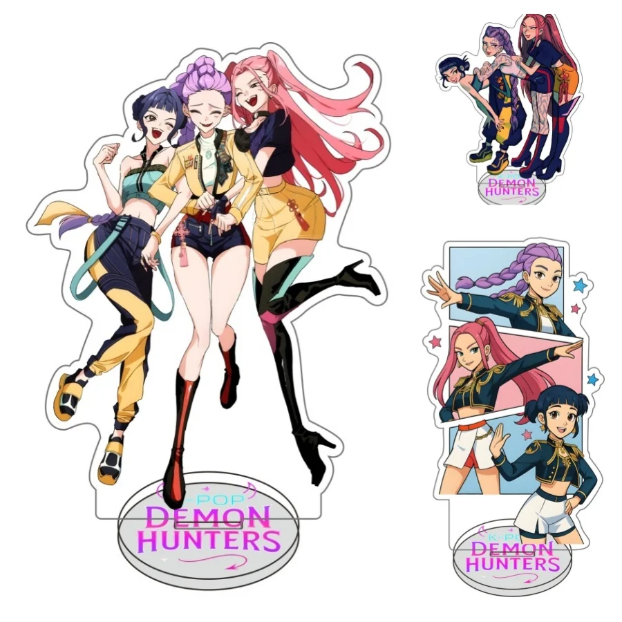 

KPop Demon Hunters Superstar Rumi Mira Zoe Acrylic KeyChain Standing Plates Backpack Decoration Ornament Accessories Chris