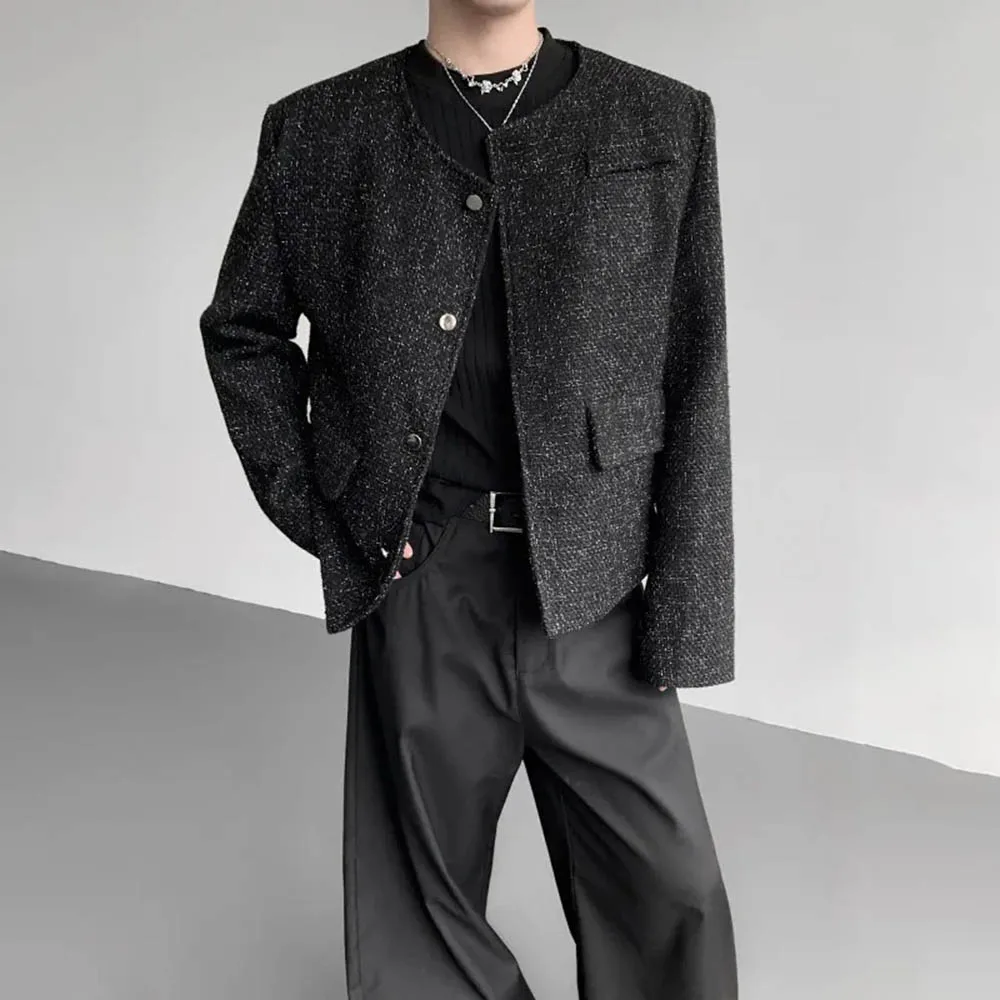 

Autumn Men's Long-Sleeved Suit Jacket French Light Luxury Retro Fashion Trend High Street Loose Casual Niche Men's New Tops 2025