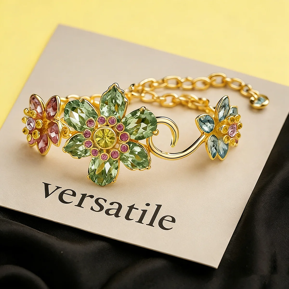 

Exquisite and elegant iridescent flower path zircon bracelet, perfect for gatherings and parties, and a versatile birthday gift