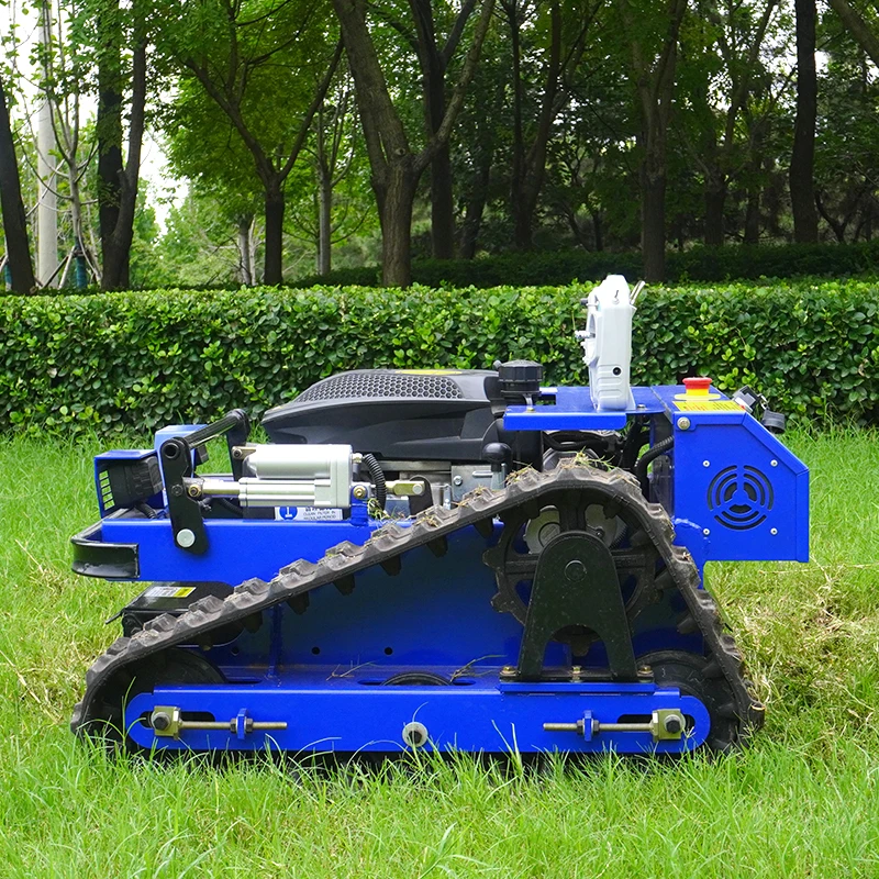 Customized 550mm Cutting Width Smart mower Robotic Crawler Remote Control Lawn Mower rubber tracks for sale