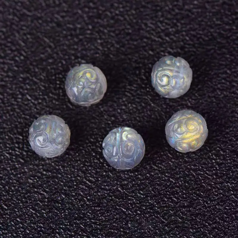one piece  carved round 12mm Labradorite nature for making jewelry necklace FPPJ wholesale loose beads