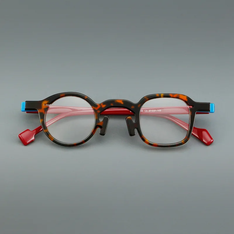 

Asymmetric Geometry Glasses Frame Women Myopia Reading Eyeglasses Colorful Acetate Men Optics Prescription Personalized Eyewear