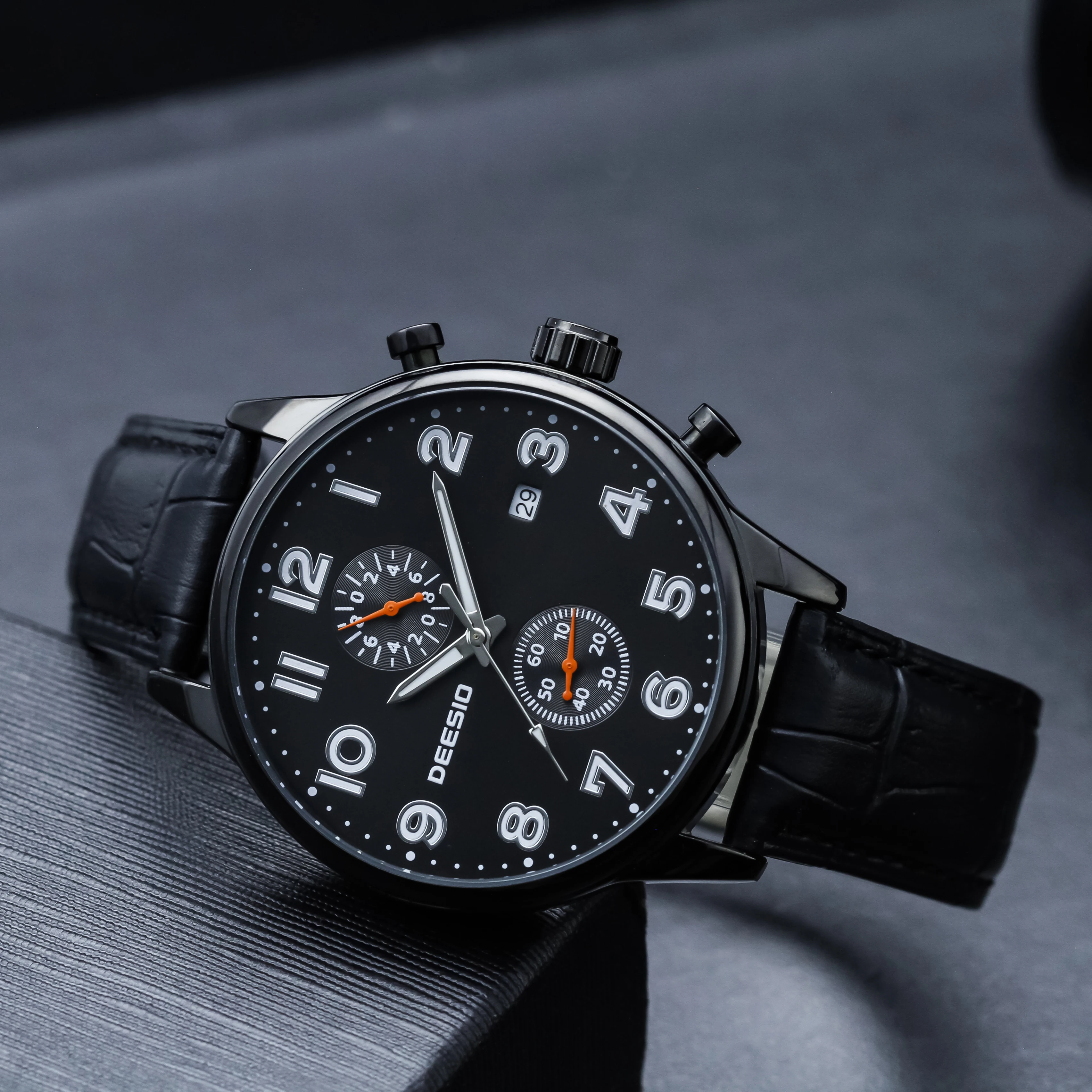 

Deesio Men's Quartz Watch D-7006AP Luxury Band Fashion Bussiness Wristwatch Alloy Case Waterproof 30m Trendy Clock with Box Male