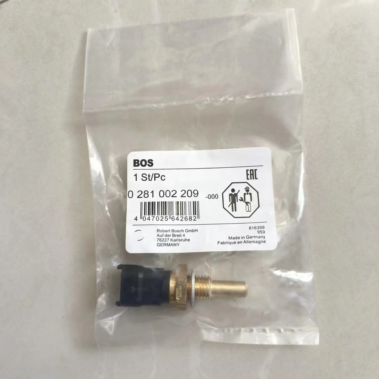 Sensor de temperatura do refrigerante BOSCH, 0281002209, 0 281 002 209