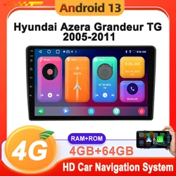 Android 13 Carplay Auto Radio Samochodowe Dla Hyundai Azera Grandeur TG 2005-2011 Rejestrator GPS Odtwarzacz Multimedialny Bez 2din DVD HDR 5G