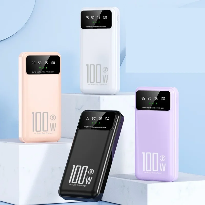 30000mAh Fast Charging Mobile Power Portable External Battery Fashion Design LED Screen Mobile PowerBank For iPhone Xiaomi