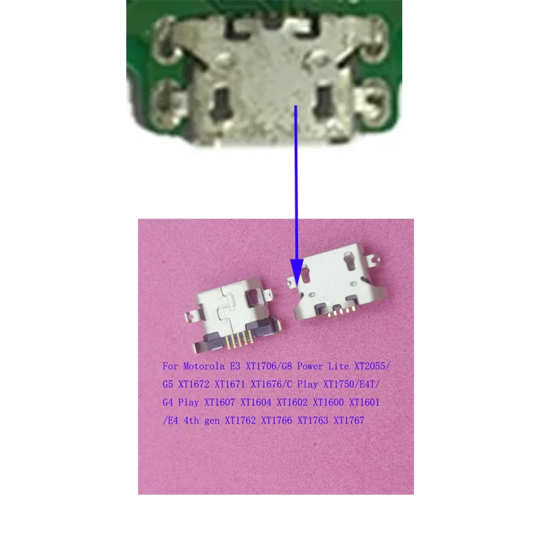 10-1000Pcs USB Charger Charging Dock Connector Plug For Motorola Moto E3 G8 Power Lite G5 E4 E4T G4 C Play XT2055 XT1750 XT1706