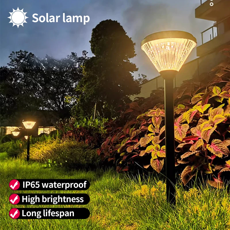 

Solar powered floor mounted lamp, outdoor waterproof courtyard lawn lamp, outdoor flower bed lamp, garden villa lawn lamp