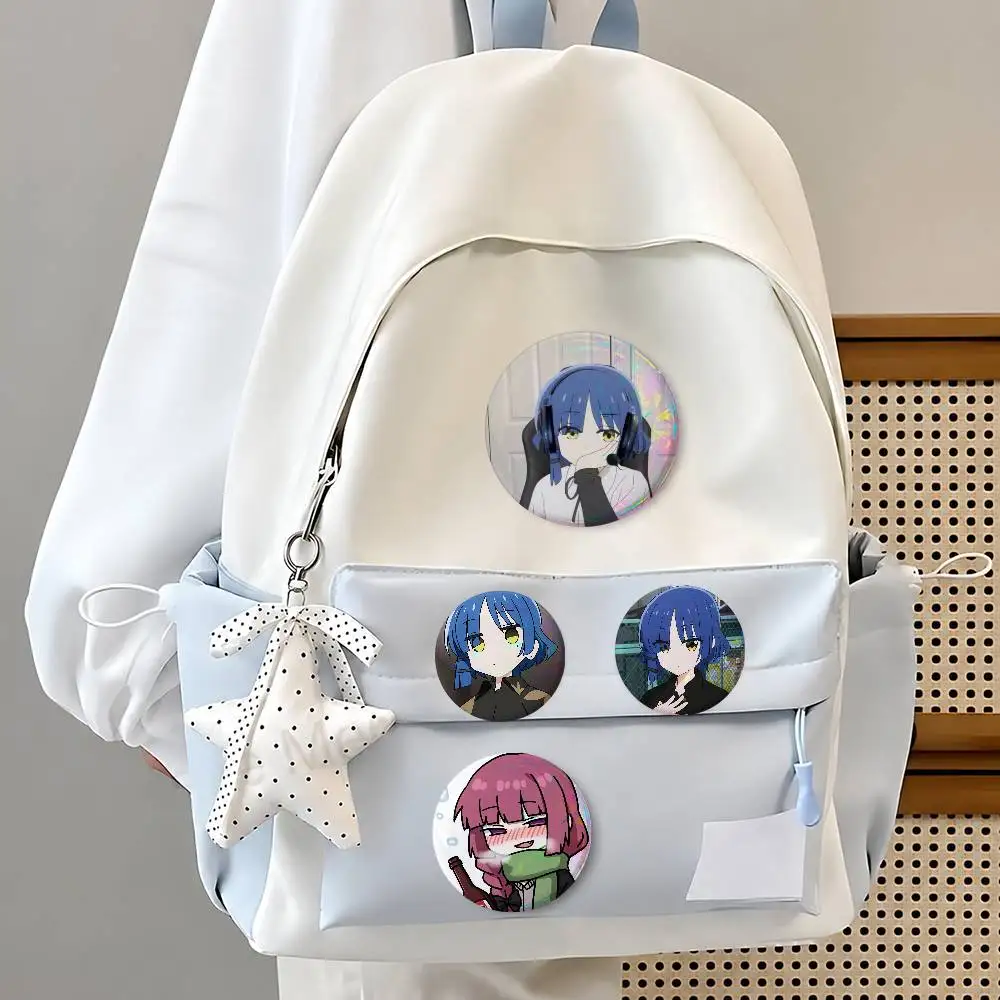 B-BOCCHI T-THE ROCK Cute Cool Round Pin Badge Set For Anime Game Music Cartoon Fans Backpack Denim Jacket Hat Decoration