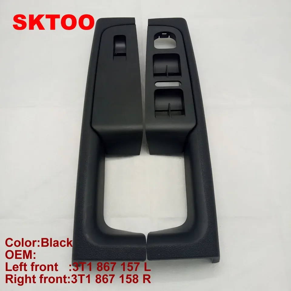 

SKTOO For Skoda Superb door handle front left and right door armrest box inner handle frame, the lifter switch box black