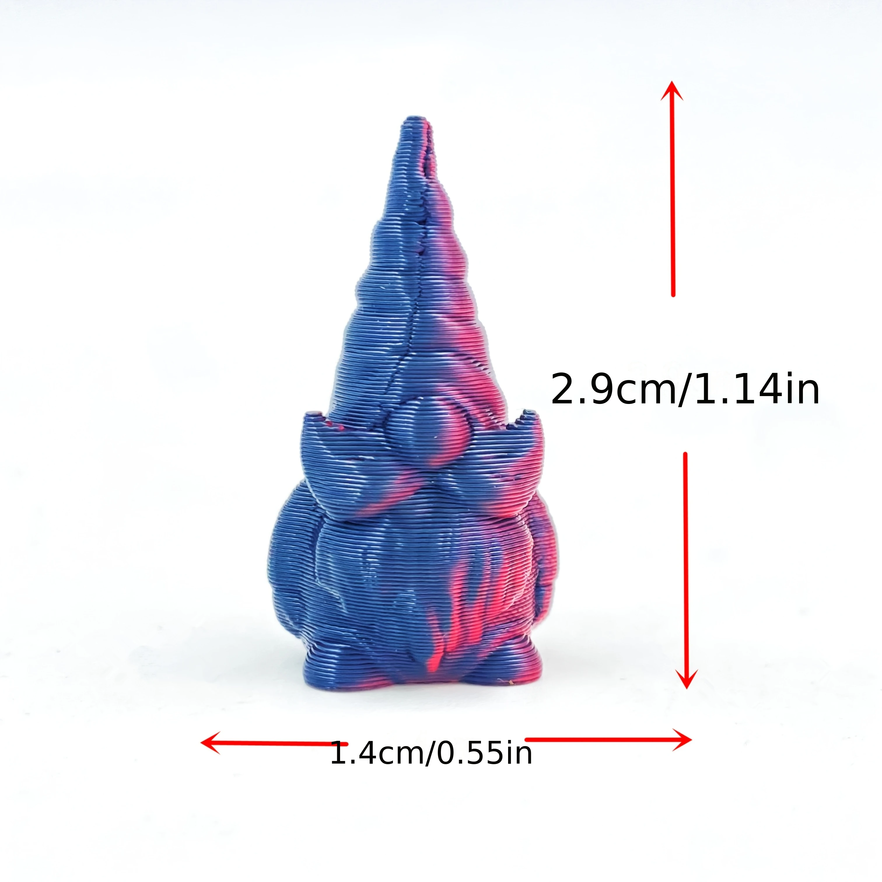 3D printed dwarf version Santa Claus model statue, multi-color gradient mini decorative ornament suitable for holiday gifts