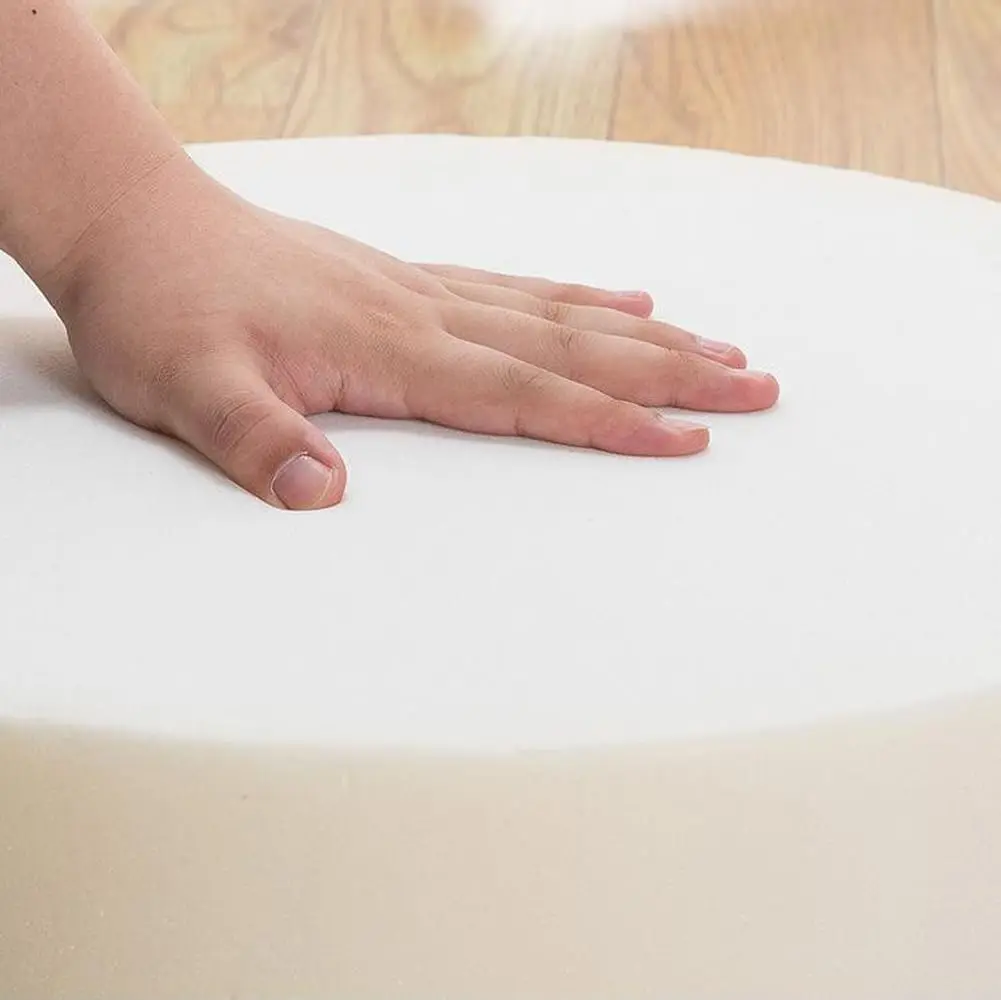 Round High Density White Foam Sponge Custom Bench Cushion 45D Foam Upholstery Replacement Pad Window Cushion Sofa Seat Pad