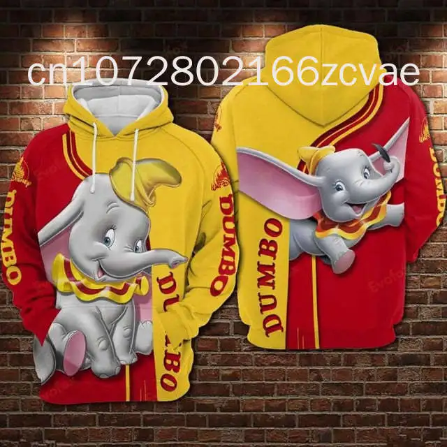 2024 New Love Dumbo Elephant Hoodie Disney Dumbo Cartoon Men's and Women's HOODIE