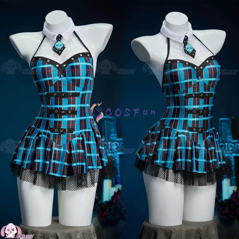 Disfraz de Cosplay de Frankie Stein de Monster School, Traje de Baño Sexy Zentai, Body para Mujer, Fiesta de Halloween, COSFun