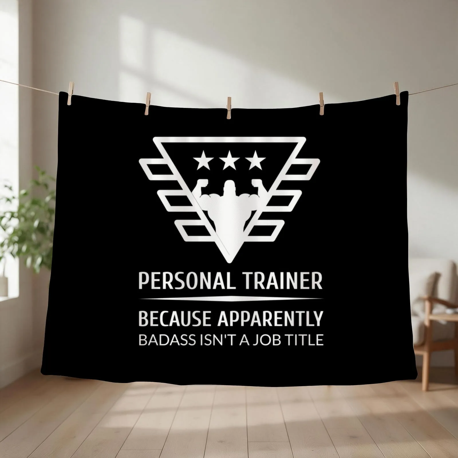 Personal Trainer Because Apparently Badass Isn't A Job Title Throw Blanket couch cozy soft plush fuzzy picnic outdoor blanket
