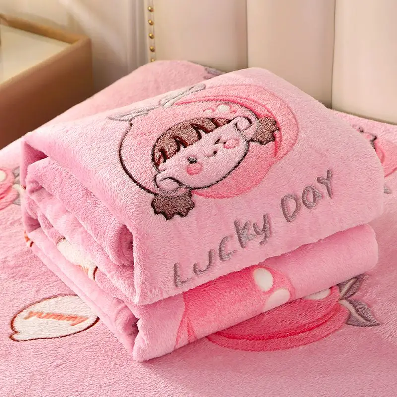 Autumn Winter Warm Blankets For Bed Sofa Soft Comfortable Fluffy Fleece Blanket Cartoon Fruit Animal Bedspreads For Kids