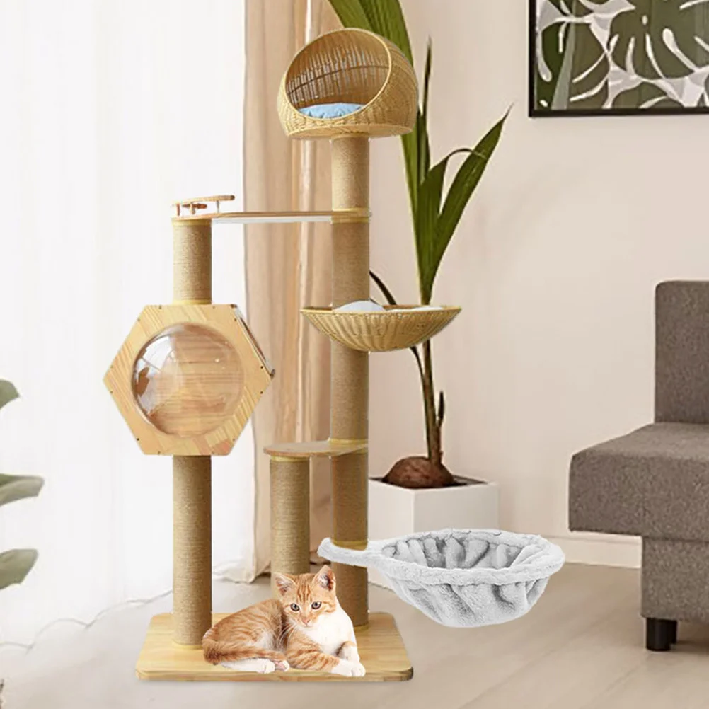 

DIY Cat Tree Hanging Hammock Cat Nest for Indoor Cats Wall Mounted Climbing Bed Basket Lounger Window Perch Exercise Game