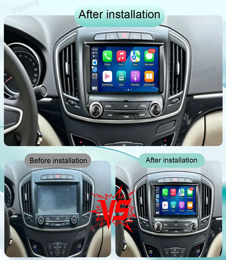8 inch Wireless CarPlay Android Auto 4G For Opel Insignia Buick Regal 2014‑2015 Car Radio DSP QLED Split‑Screen Auto Accessories