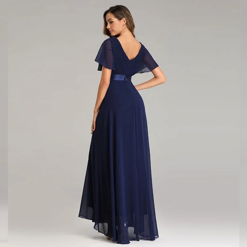 Beauty-Emily Elegant Evening Dresses V-Neck Chiffon Women Prom Dress Party Gown Long Formal Gown Robe De Soiree 2022 Maxi Dress