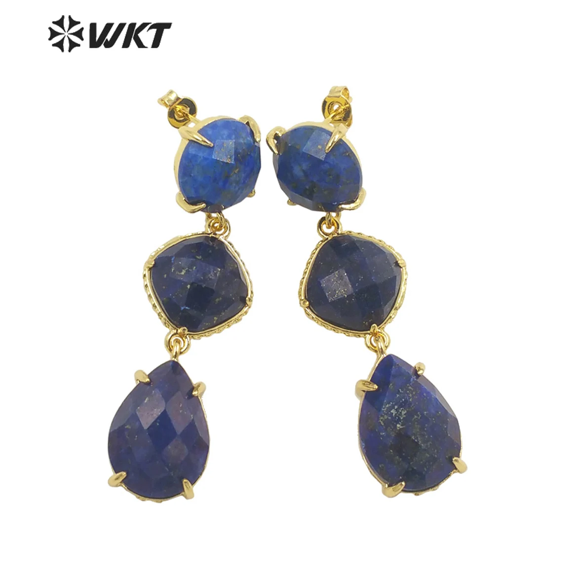 WT-E689 WKT 2022 Meisjes Feest Mode Accessoires Natuurlijke Edelsteen Gouden Plaat Oorbellen Mooi Cadeau Trend Sieraden Nieuw