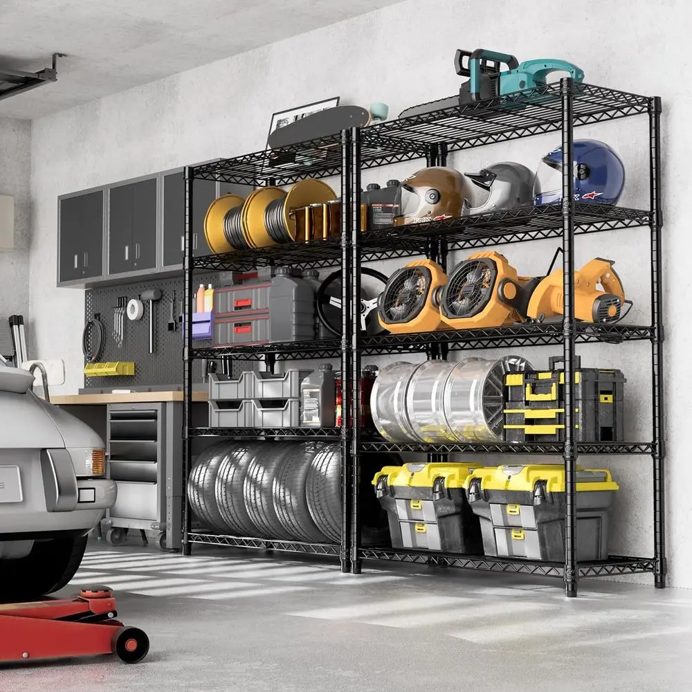 Estante de aço resistente de 5 camadas com capacidade de 1750 libras, 17,7x47,2x72,3, ideal para casa, cozinha, escritório e garagem