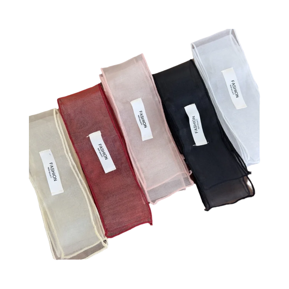 

6x150 см летний пляжный прозрачный длинный узкий шарф из органзы с лентой повязка на голову весенняя мода для девочек Y2K вечерние украшения узкий шарф