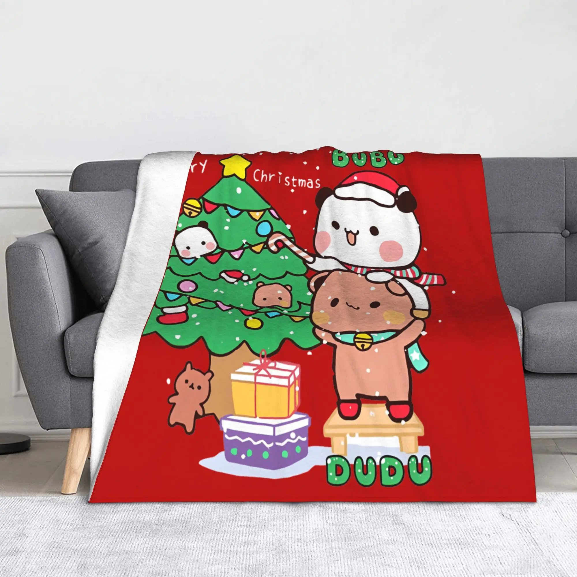 Bubu Dudu Xmas Christmas Blanket Flannel  Autumn/Winter  Ultra-Soft Throw Blanket for Home Plush Thin Quilt