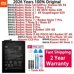 100% Original Battery Xiaomi Redmi Hongmi MI Note 2 3 4 4X 5A 5X 6 7 8 8T 9 9S 9T 10 10X 4G CCP Pro Lite Phone batteries Bateria