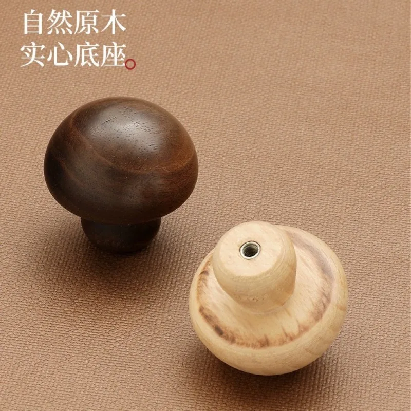 Farmhouse mushroom single-hole drawer handle, solid wood door handle, wooden cabinet, shoe cabinet, wardrobe handle