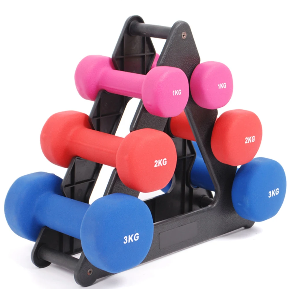 6 Slots Dumbbell Bracket Home Gym Dumbbell Display Rack Organizer Practical Fitness Equipment Storage Stand,1PCS