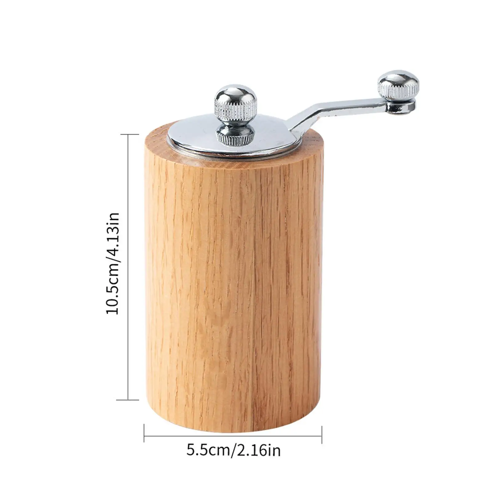 Pepper Grinder Adjustable Portable Refillable Multipurpose Spice Grinder Wood Pepper Mill for Travel Home Outdoor Kitchen Picnic