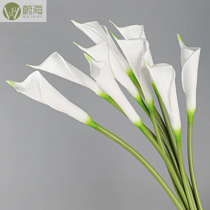 5pcs 65cm Simulation PU Straight Mouth Horseshoe Lotus Artificial Flower Wedding Home Conference Table Decoration