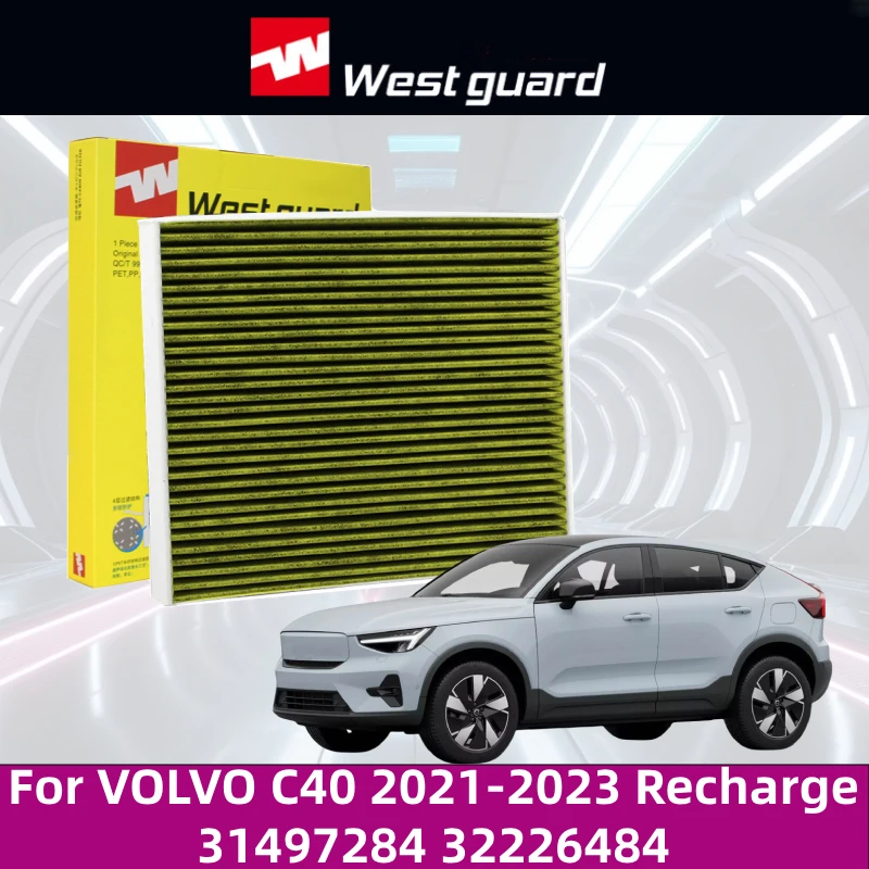 

For VOLVO C40 2021-2023 Recharge 31497284 32226484 WESTGUARD Cabin Air Filter Air-Conditioner Car Refresher Car Accessories