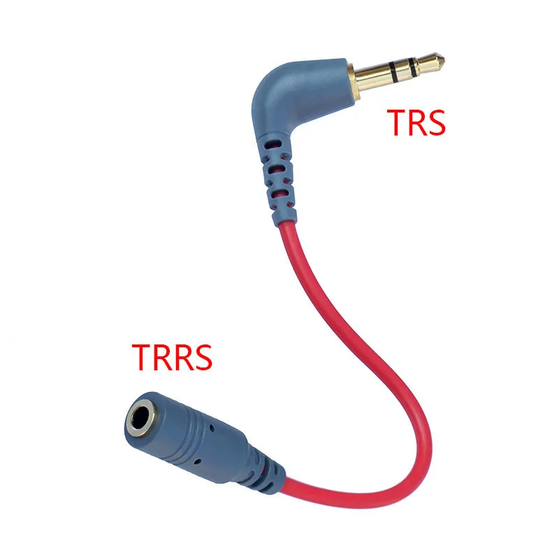 3.5mm TRRS Female  to TRS Male Cable 90 Degree Angled Adapter For Microphone VIDEOMIC Micro-type Mics